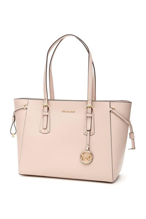 michael kors pink leather flip cover handbag|Michael Kors pink canvas tote.